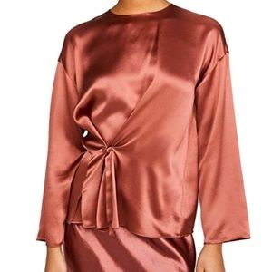 Vince silk top, size medium, knot front silk blouse